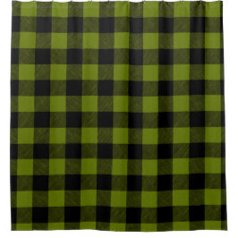 Green Buffalo Check Garden シャワーカーテン