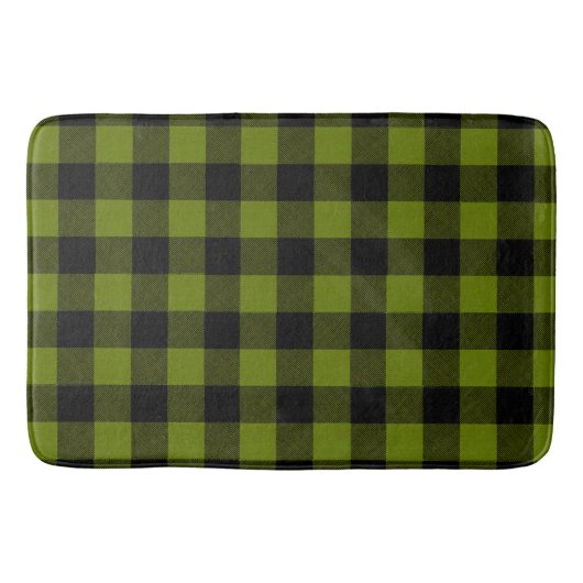 Green Buffalo Check Garden バスマット (正面)