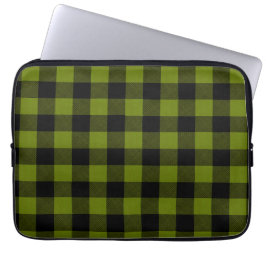 Green Buffalo Check Garden ラップトップスリーブ