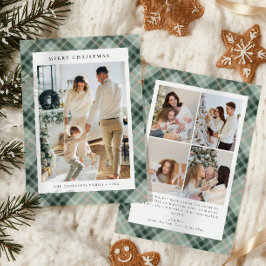 Green Buffalo Plaid Photo collage Christmas   シーズンカード