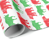 Green Bull & Red Bear, DIY Color BG, White ラッピングペーパー (ロールコーナー)