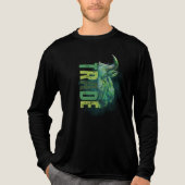Green bull | Trade Design トライブレンドTシャツ (正面)