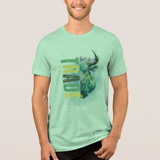 Green bull | Trade Design トライブレンドＴシャツ (正面)