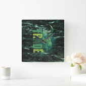 Green bull | Trade Design | Marble スクエア壁時計 (ホーム)