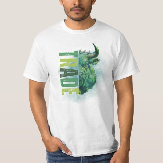 Green bull | Trade Design Tシャツ (正面)