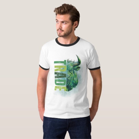 Green bull | Trade Design Tシャツ (正面フル)