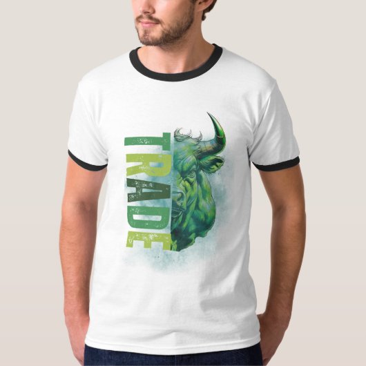 Green bull | Trade Design Tシャツ (正面)