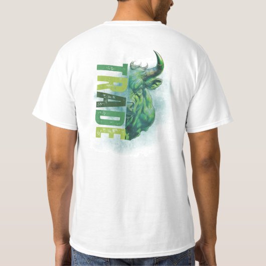 Green bull | Trade Design Tシャツ (裏面)