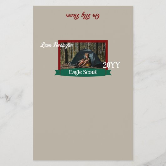 Green, Burgundy Eagle Scout Candy Bar Wrapper チラシ (正面)