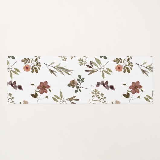 Green Burgundy Wildflower ヨガマット (裏面(横))