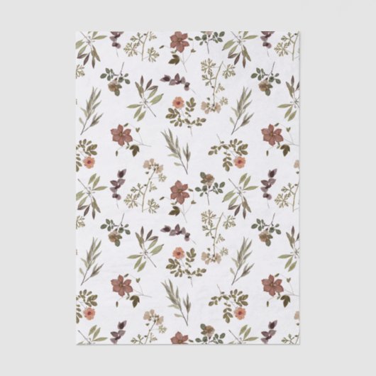 Green Burgundy Wildflower 薄葉紙 (正面)