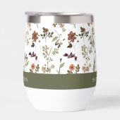 Green Burgundy Wildflower Monogram Name (右面)