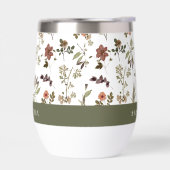 Green Burgundy Wildflower Monogram Name (左面)