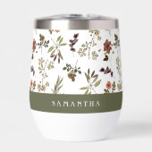 Green Burgundy Wildflower Monogram Name (正面)