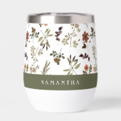 Green Burgundy Wildflower Monogram Name (背面)