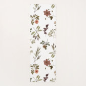 Green Burgundy Wildflower Monogram Name ヨガマット (裏面)