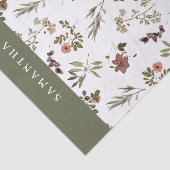 Green Burgundy Wildflower Monogram Name 薄葉紙 (詳細)