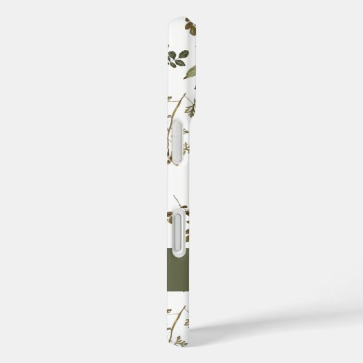 Green Burgundy Wildflower Monogram Name Case-Mate iPhoneケース (裏面 / 右)