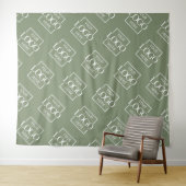 Green Business Logo Pattern Trade Show Backdrop タペストリー (インサイチュ(横))