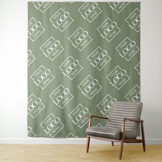 Green Business Logo Pattern Trade Show Backdrop タペストリー (インサイチュ)