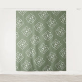 Green Business Logo Pattern Trade Show Backdrop タペストリー (正面)