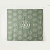 Green Business Logo Step & Repeat Backdrop Banner タペストリー (正面(横))
