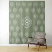 Green Business Logo Step & Repeat Backdrop Banner タペストリー (インサイチュ)