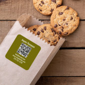 Green Business QR Code Custom Basic スクエアシール