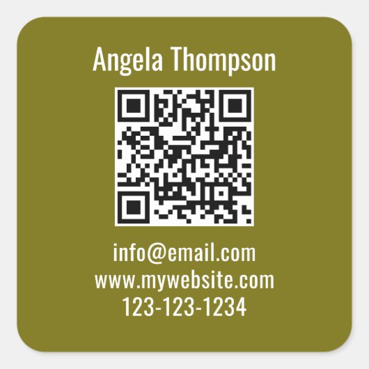 Green Business QR Code Custom Basic スクエアシール (正面)