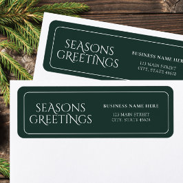 Green Business Seasons Greetings Return Address ラベル