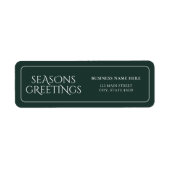 Green Business Seasons Greetings Return Address ラベル (正面)