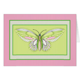 Green Butterfly 3 Animal Theme Blank Greeting Card