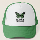 Green Butterfly Motivation Sticker  キャップ (正面)