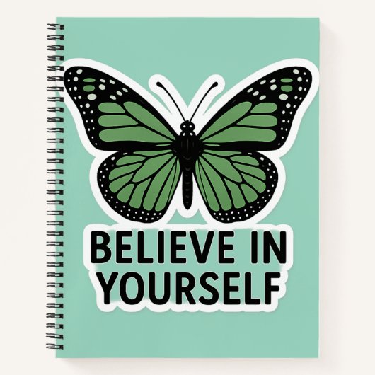 Green Butterfly Motivation Sticker  ノートブック (正面)