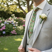 Green Butterfly Pattern for Nature Lovers ネクタイ