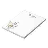 Green Butterfly Purple Floral Personalized Name ノートパッド (回転)