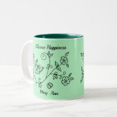 Green Butterfly Reminder Mug ツートーンマグカップ (正面左)