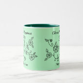 Green Butterfly Reminder Mug ツートーンマグカップ (中央)