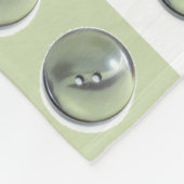 Green Buttons on Stripes フリースブランケット (角)