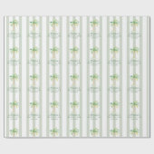 Green Cabana Stripes Palm Beach Club ラッピングペーパー (フラット)