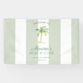 Green Cabana Stripes Palm Beach Club Welcome 横断幕 (横)