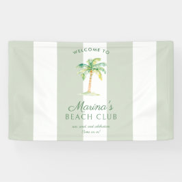 Green Cabana Stripes Palm Beach Club Welcome 横断幕