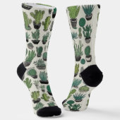 Green Cactus Pattern ソックス (傾斜あり)