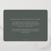 Green Caduceus医学卒業の発表 箔招待状 (裏面)