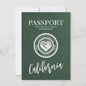 Green California Passport日付の保存 セーブザデート (正面)