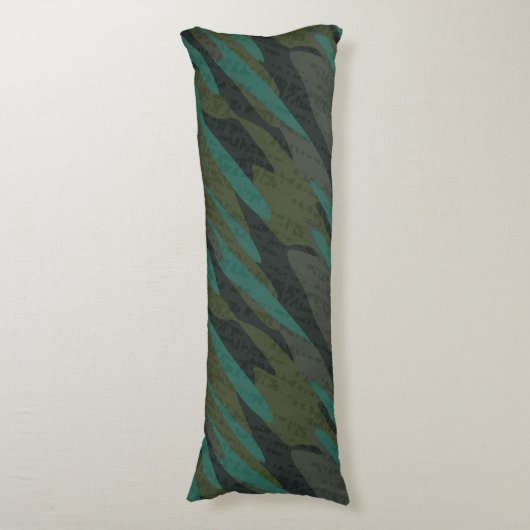 Green Camo Abstract ボディピロー (正面縦)