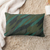 Green Camo Abstract ランバークッション (ブランケット)
