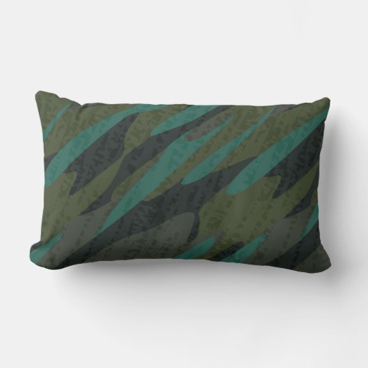 Green Camo Abstract ランバークッション (正面)