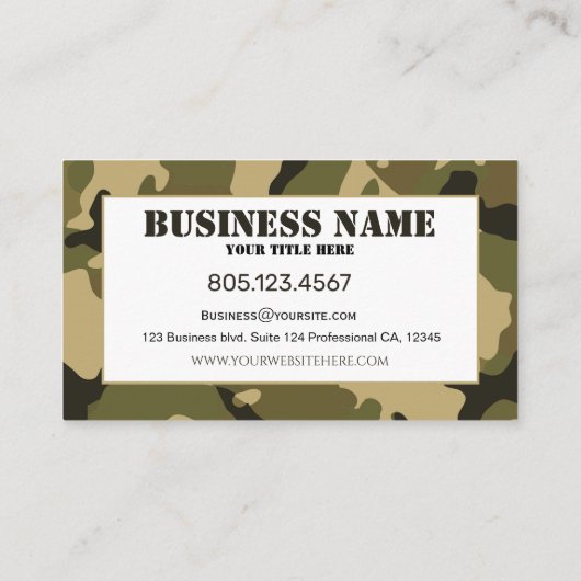 Green Camouflage 名刺 (裏面)