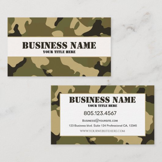 Green Camouflage 名刺 (正面/裏面)